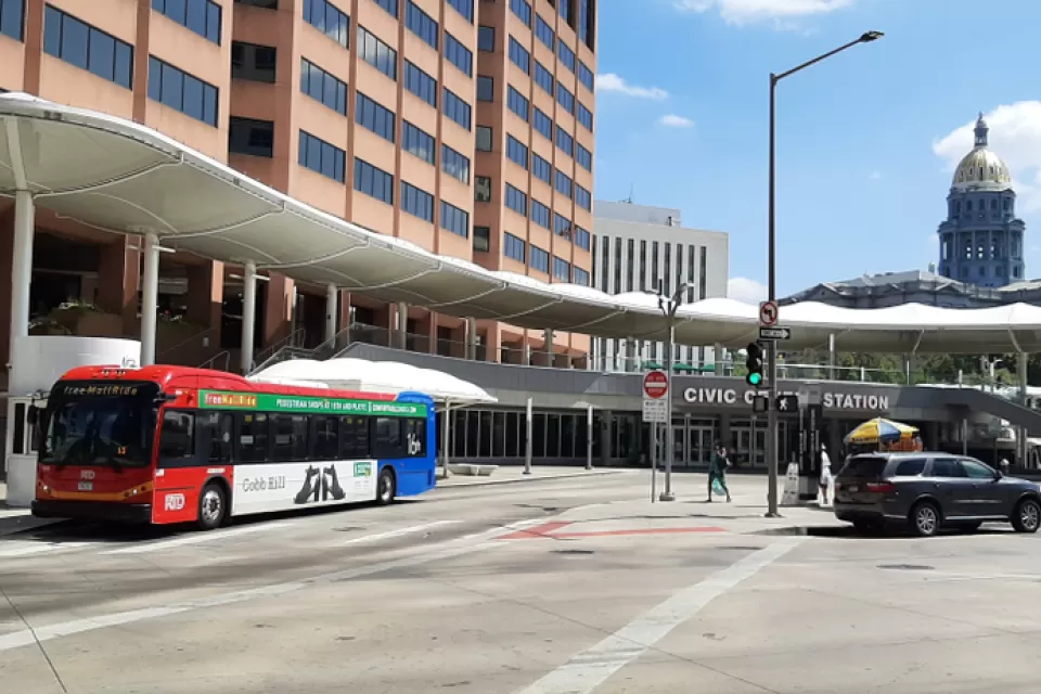 Civic Center bus terminal in Denver